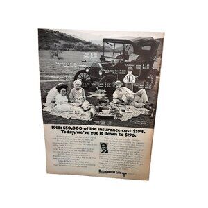 1974 Occidental Life Insurance Family with Ford Model T  Original Print Ad 70s